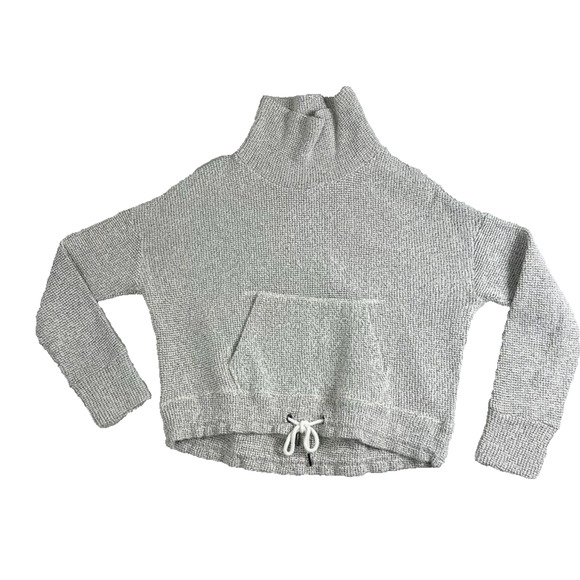 Sweaty Betty Sweatshirt Women Medium Restful Boucle Gray Mock Neck - Picture 1 of 8